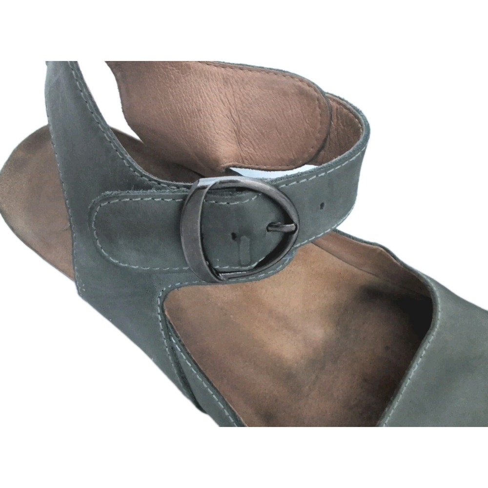 DANSKO Tiana Teal Leather 39 US 8.5-9 Ankle Strap Wedge Sandal Open Toe - Picture 7 of 7